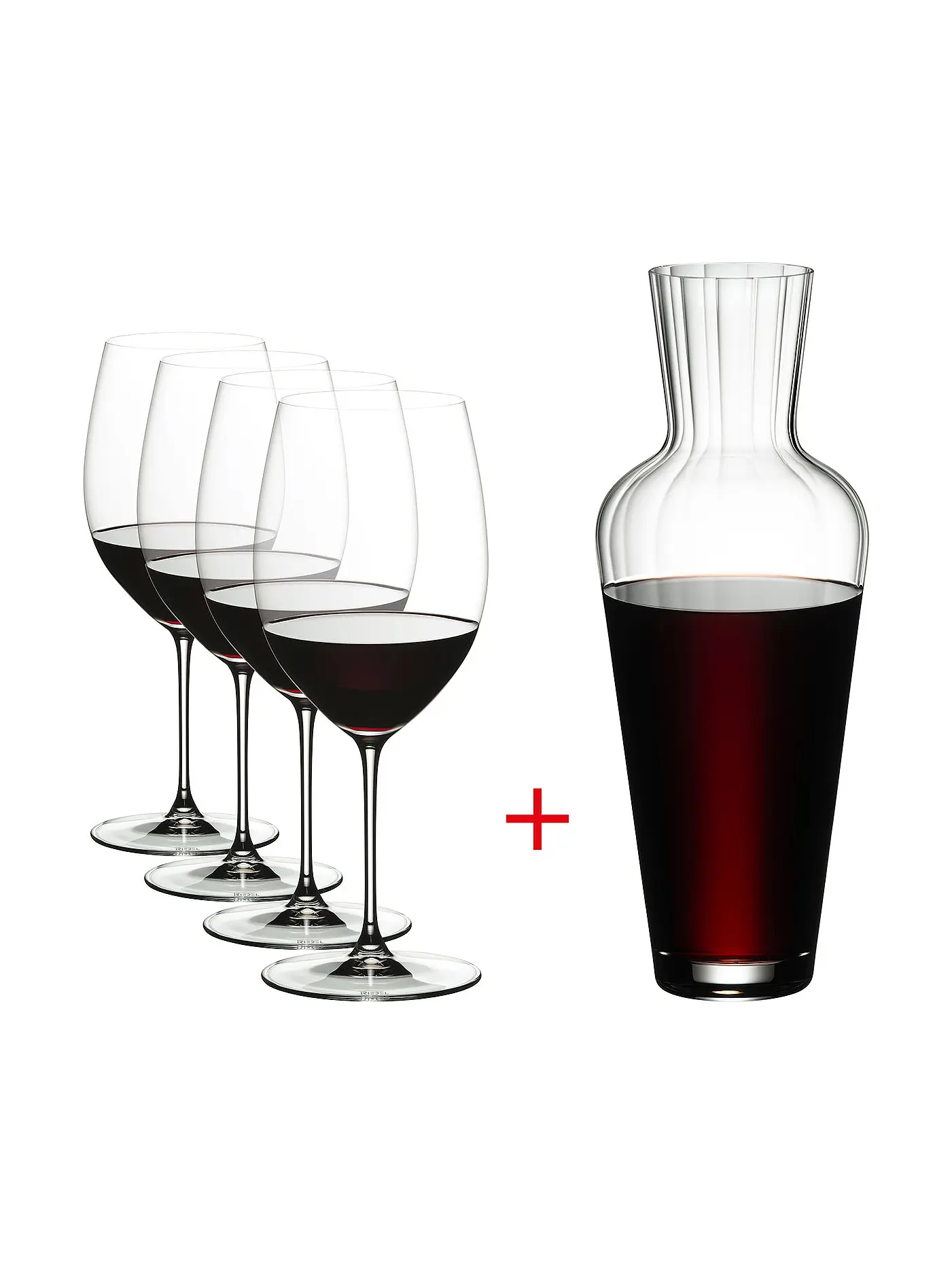 RIEDEL | Rotweinglas 5er Set VERITAS Cabernet/Merlot und Dekanter | 